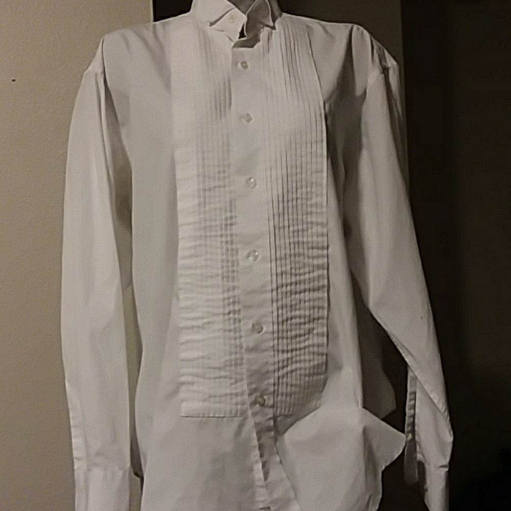 Men tuxedo shirt by Bergamo size L 16/16.5